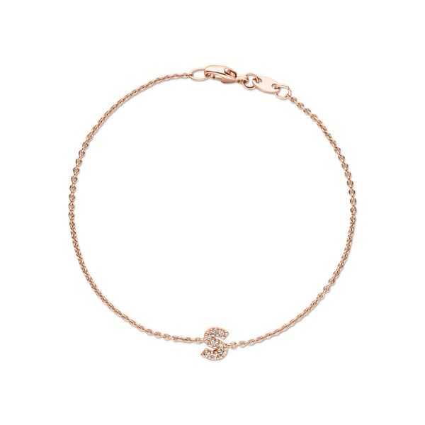 Diamond Initial Bracelet Gratia - aloé