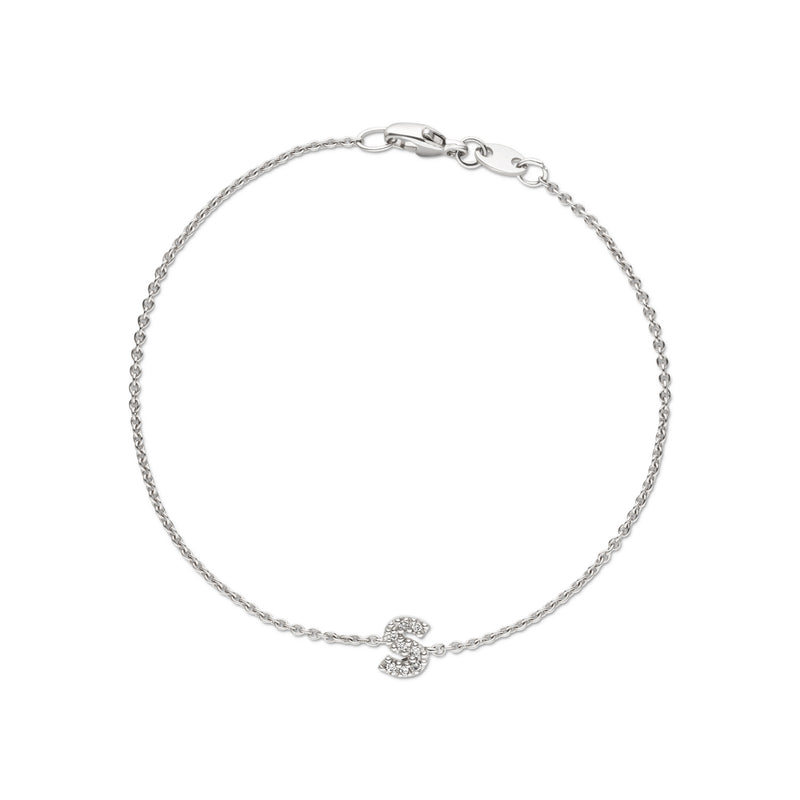 Diamond Initial Bracelet Gratia - aloé