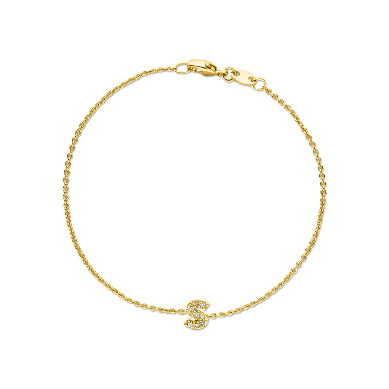 Diamond Initial Bracelet Gratia - aloé