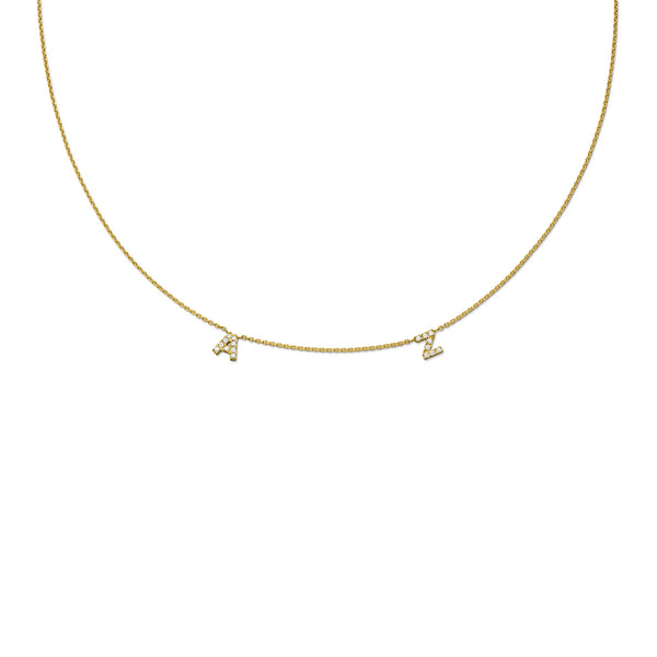 double-diamond-initial-necklace-yellow-gold