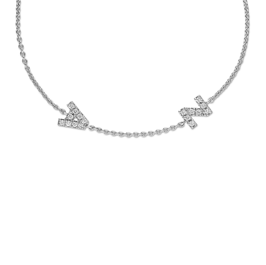 Double Diamond Initial Bracelet Affectio – aloé