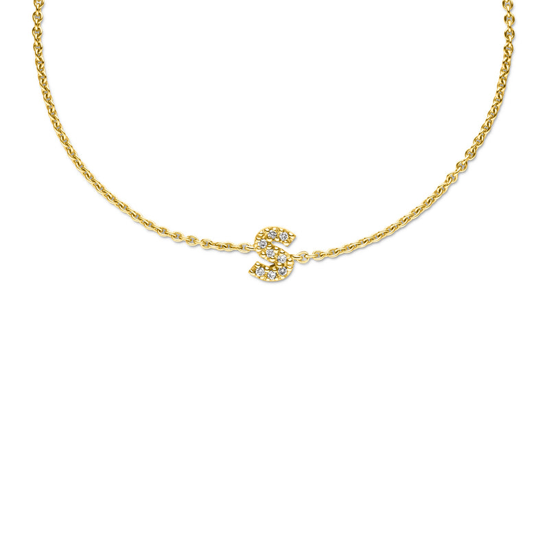 Diamond Initial Bracelet Gratia - aloé