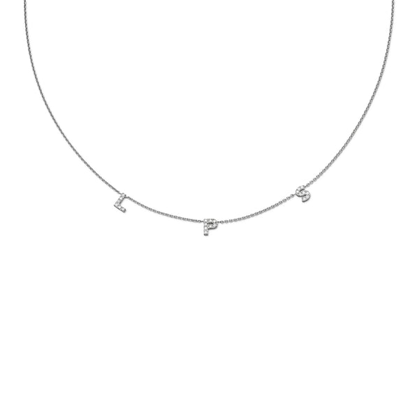 Triple Diamond Initial Necklace Amicitia - aloé